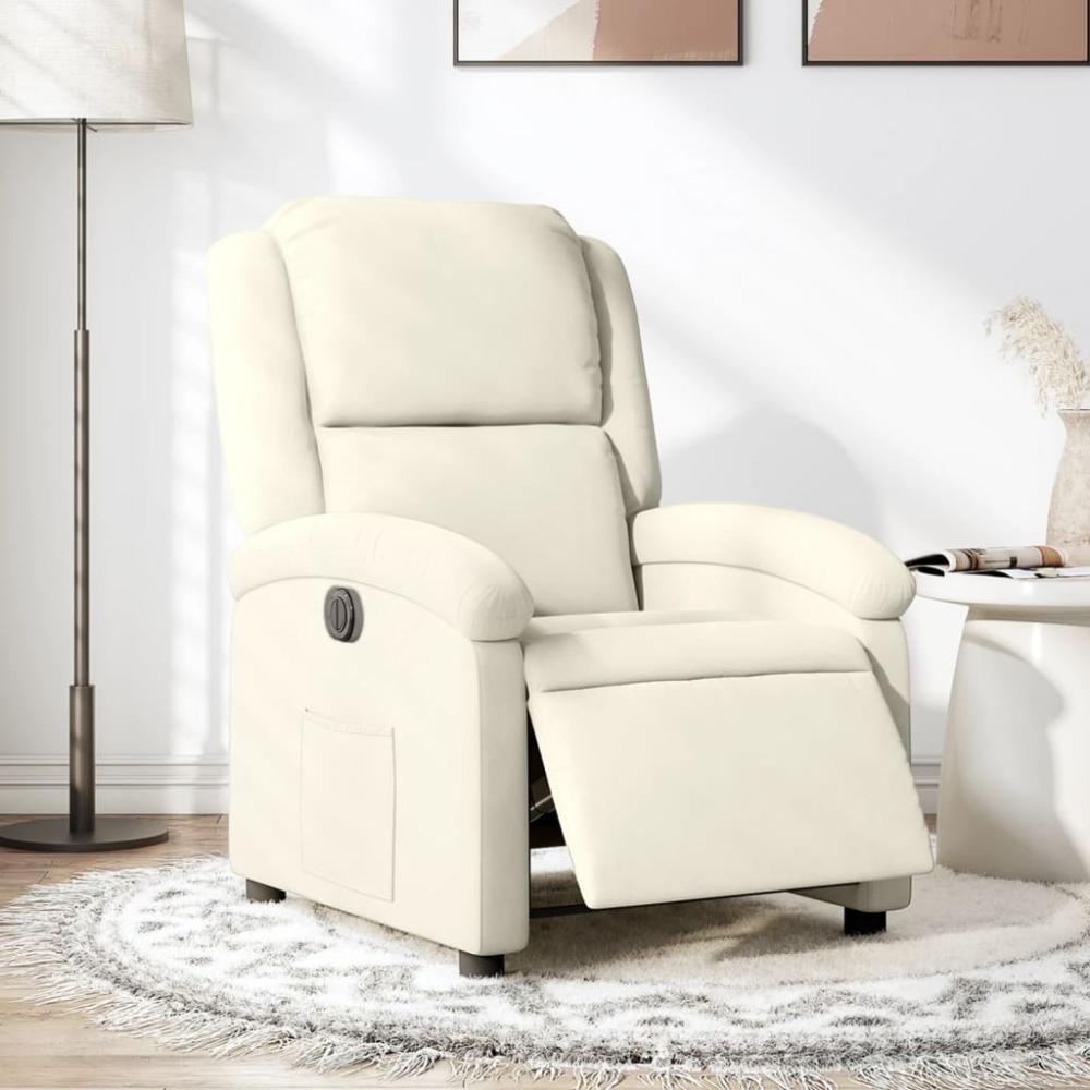 vidaXL Relaxsessel Elektrisch Creme Samt 3204287 Bild 1