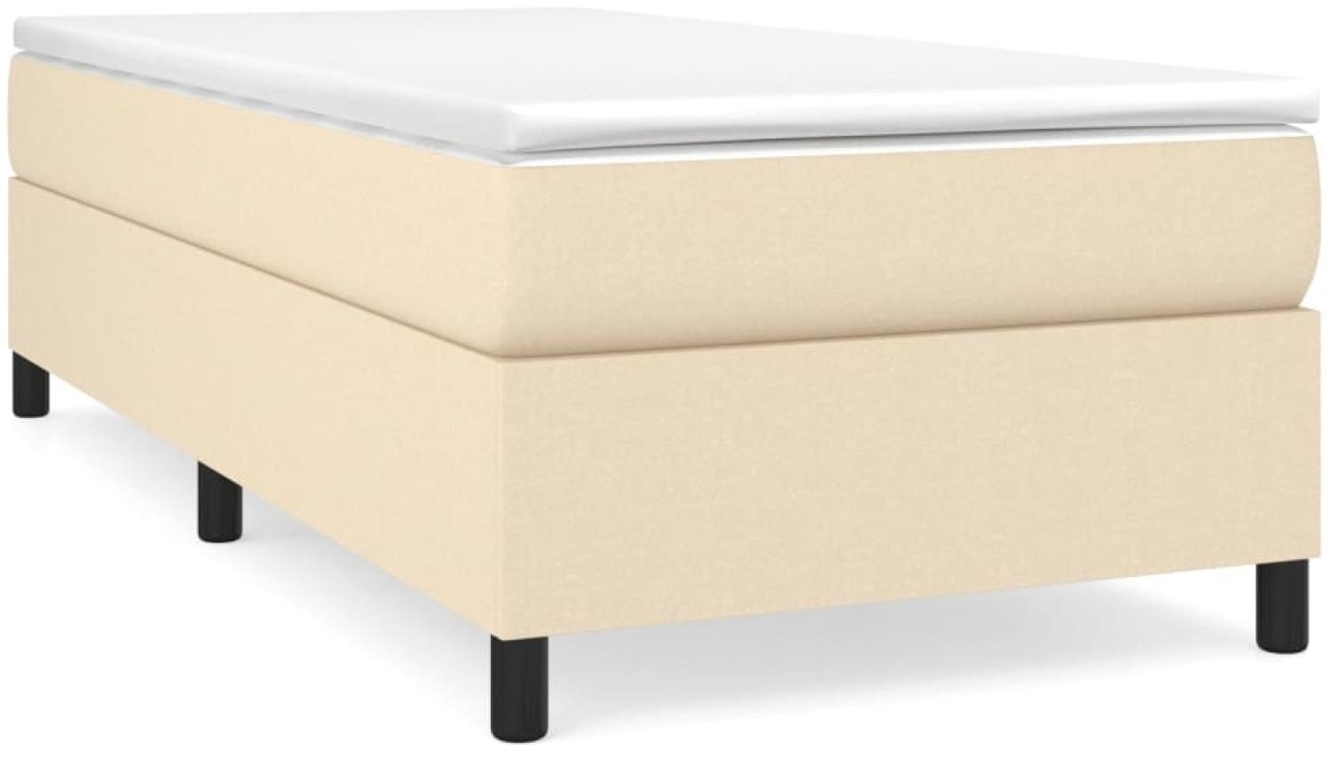 Polsterbett Stoff Creme 80x200 cm Stoff Bild 1