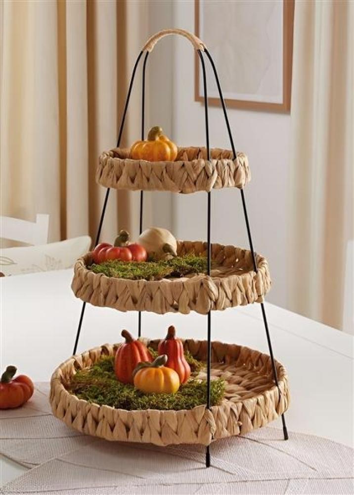 Etagere "Wasserhyazinthe" 52 cm hoch mit 3 Etagen, Obstetagere, Servierplatte, Cupcake & Muffin Ständer Bild 1