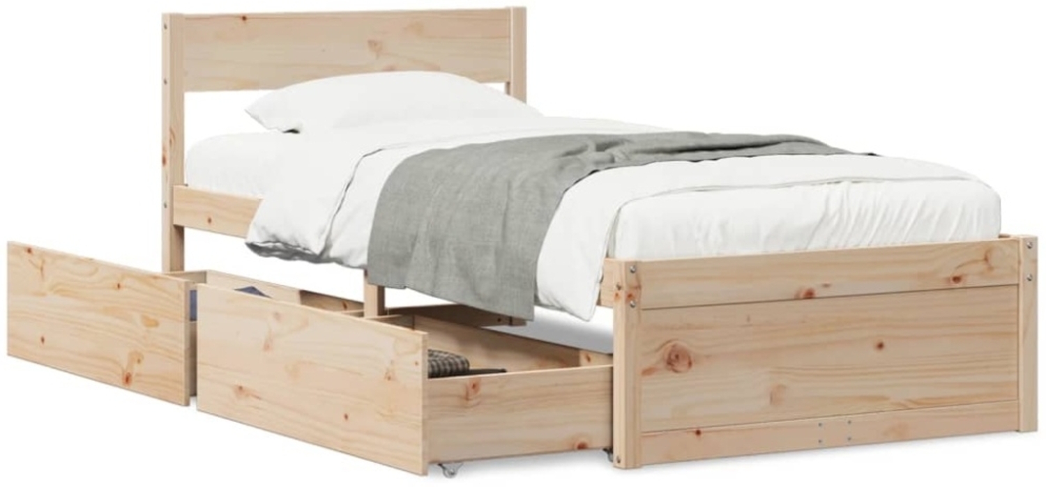 vidaXL Massivholzbett ohne Matratze 100x200 cm Kiefernholz 846789 Bild 1