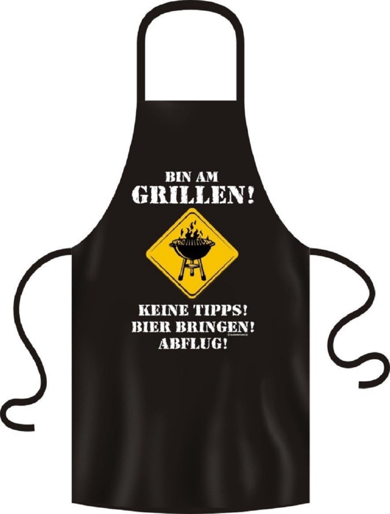 Grillschürze "Bin am Grillen! Keine Tipps! Bier bringen! Abflug" Bild 1
