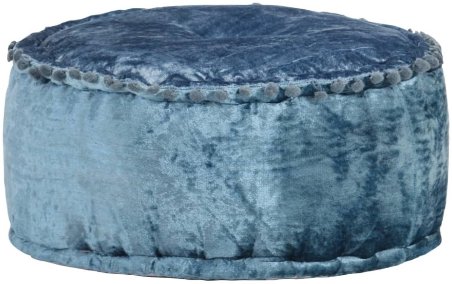 vidaXL Pouf Rund Samt 40x20 cm Blau 287566 Bild 1