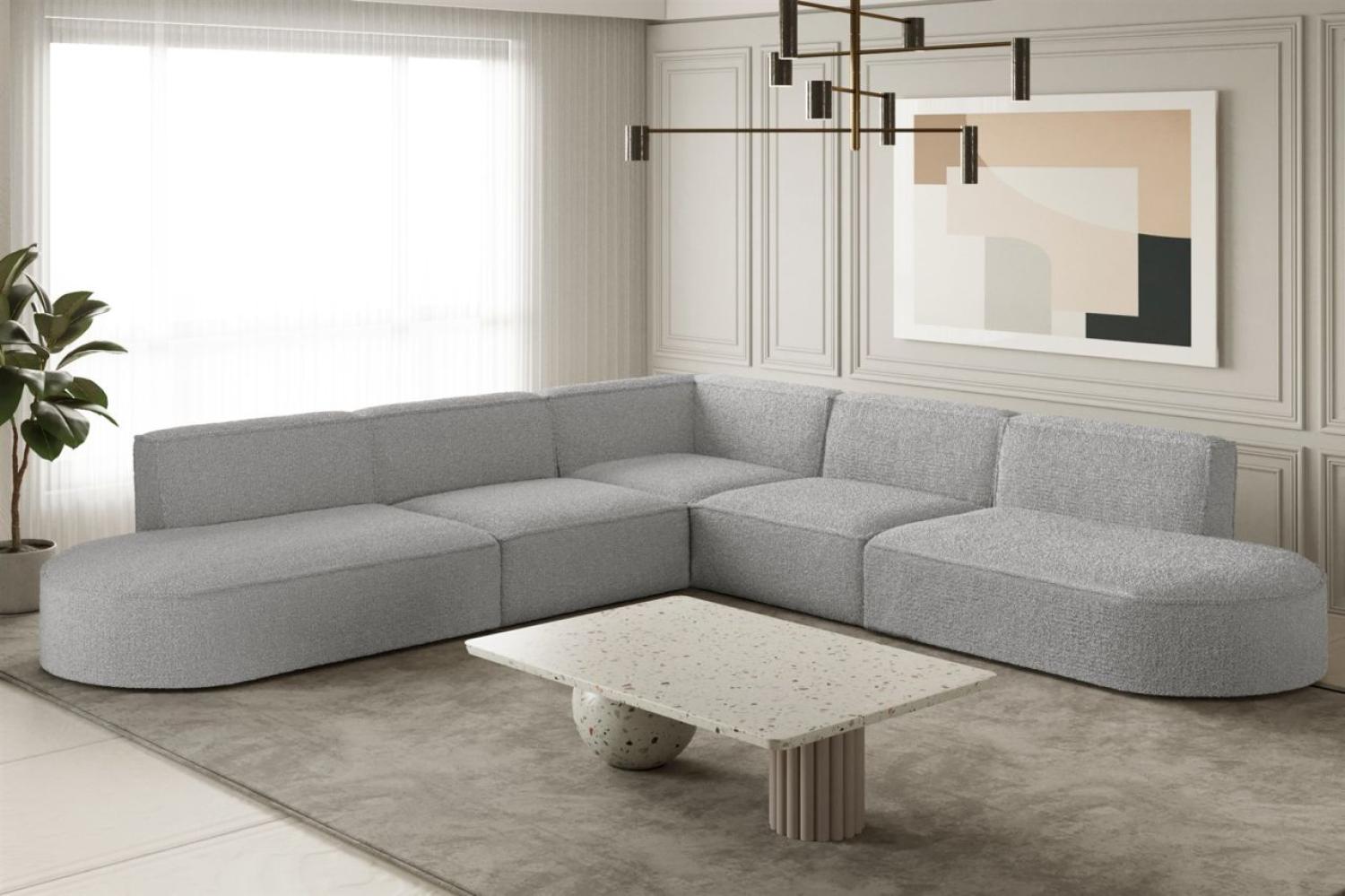 Ecksofa Designersofa PALMA in Stoff Ascot Toffee Seite Universal Bild 1