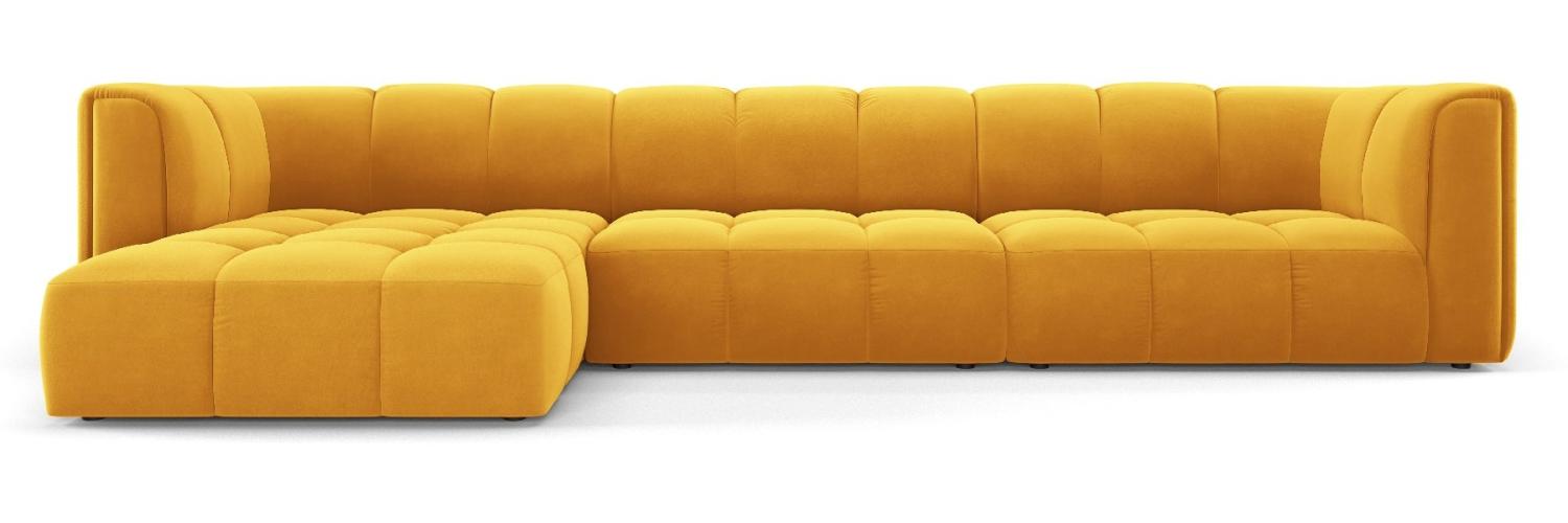 Micadoni Modulares Ecksofa Serena 5-Sitzer Samtstoff, Gelb, Links Bild 1