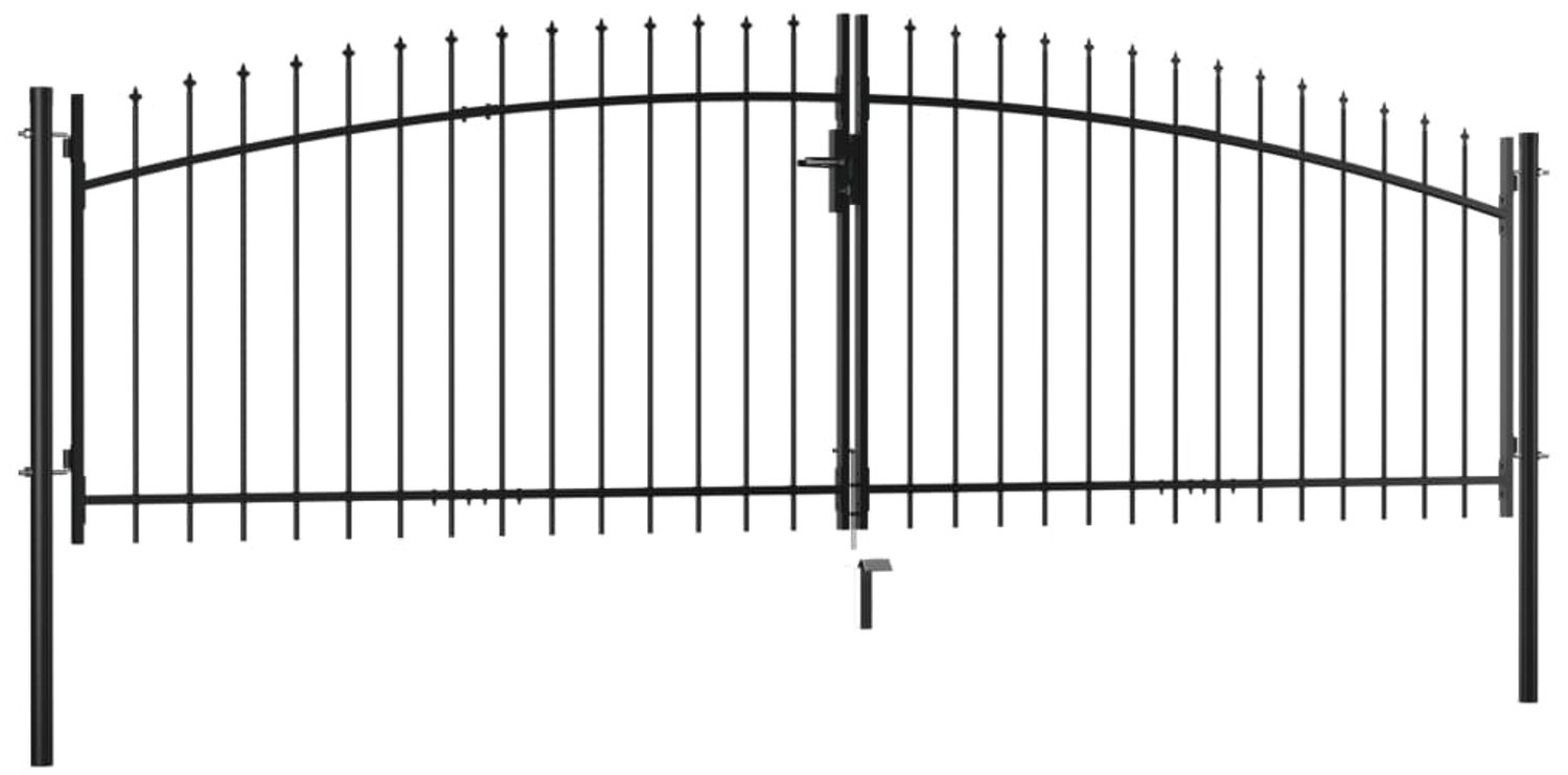 vidaXL Doppelflügel-Gartentor mit Speerspitzen 400x150 cm 144360 Bild 1
