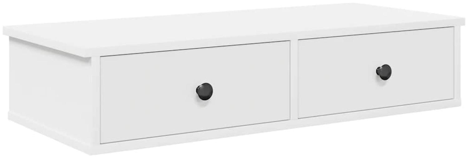vidaXL Wandregal mit Schubladen Weiß 80x34x17 cm Holzwerkstoff 859950 Bild 1