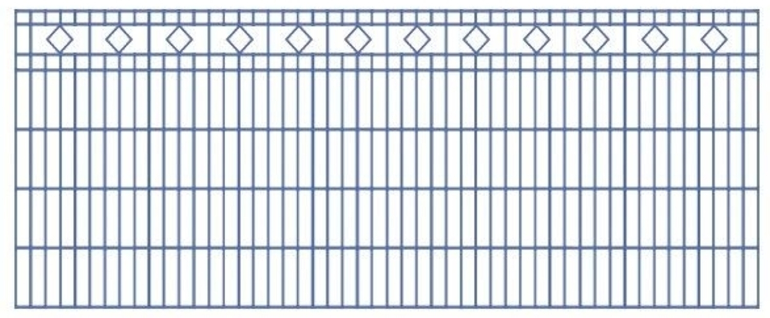 Schmuckzaun / Doppelstabmattenzaun Diamant / Raute Komplett-Set mit Abdeckleisten / Anthrazit / 101cm hoch / 45m lang Bild 1