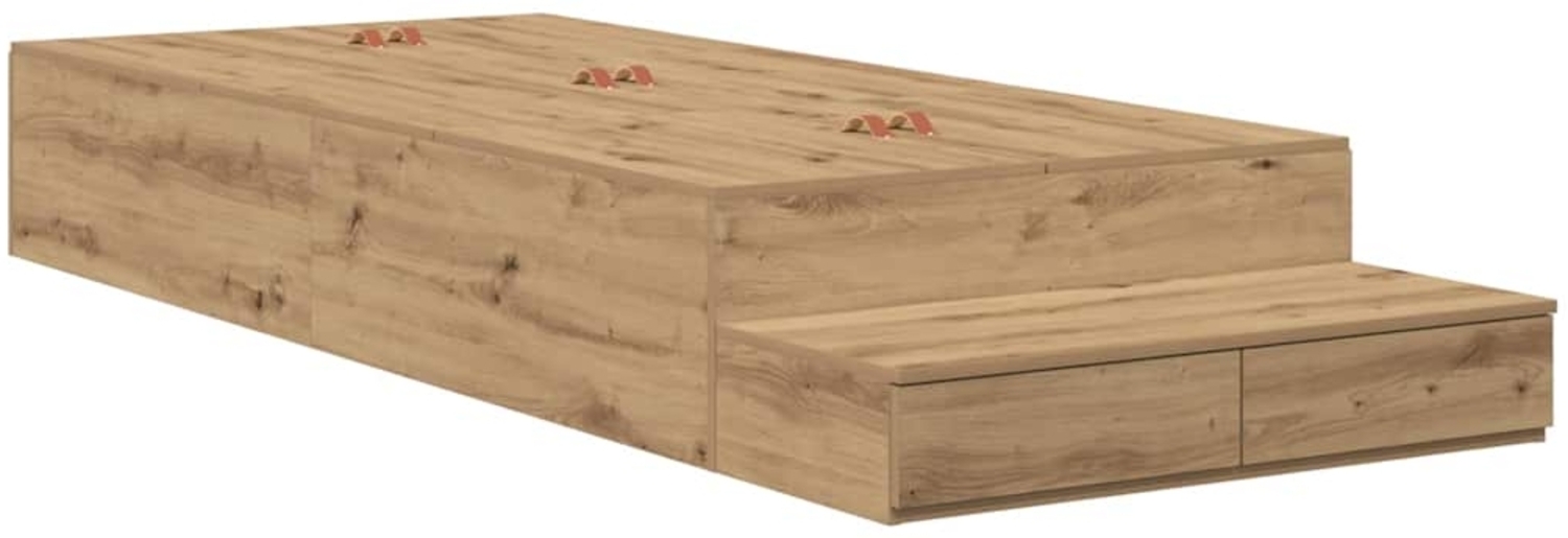vidaXL Bett mit Stauraum Eiche handwerklich 226,5 x 75 x 31,5 cm 3335684 Bild 1