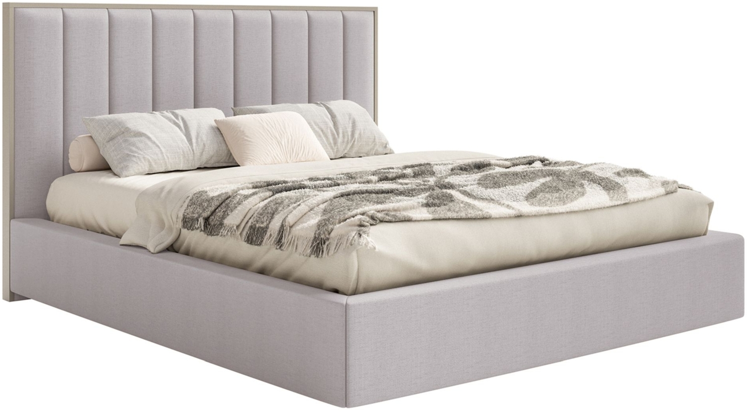 Selsey 'Togents' Polsterbett 160x200 mit Chenillebezug und Bettkasten, Grau Bild 1