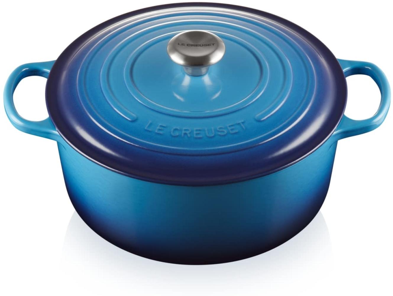 Le Creuset Signature Gusseisen-Bräter mit Deckel, Für alle Herdarten und Induktion geeignet, Rund, Azure, 28,0 cm, 6.7 Bild 1