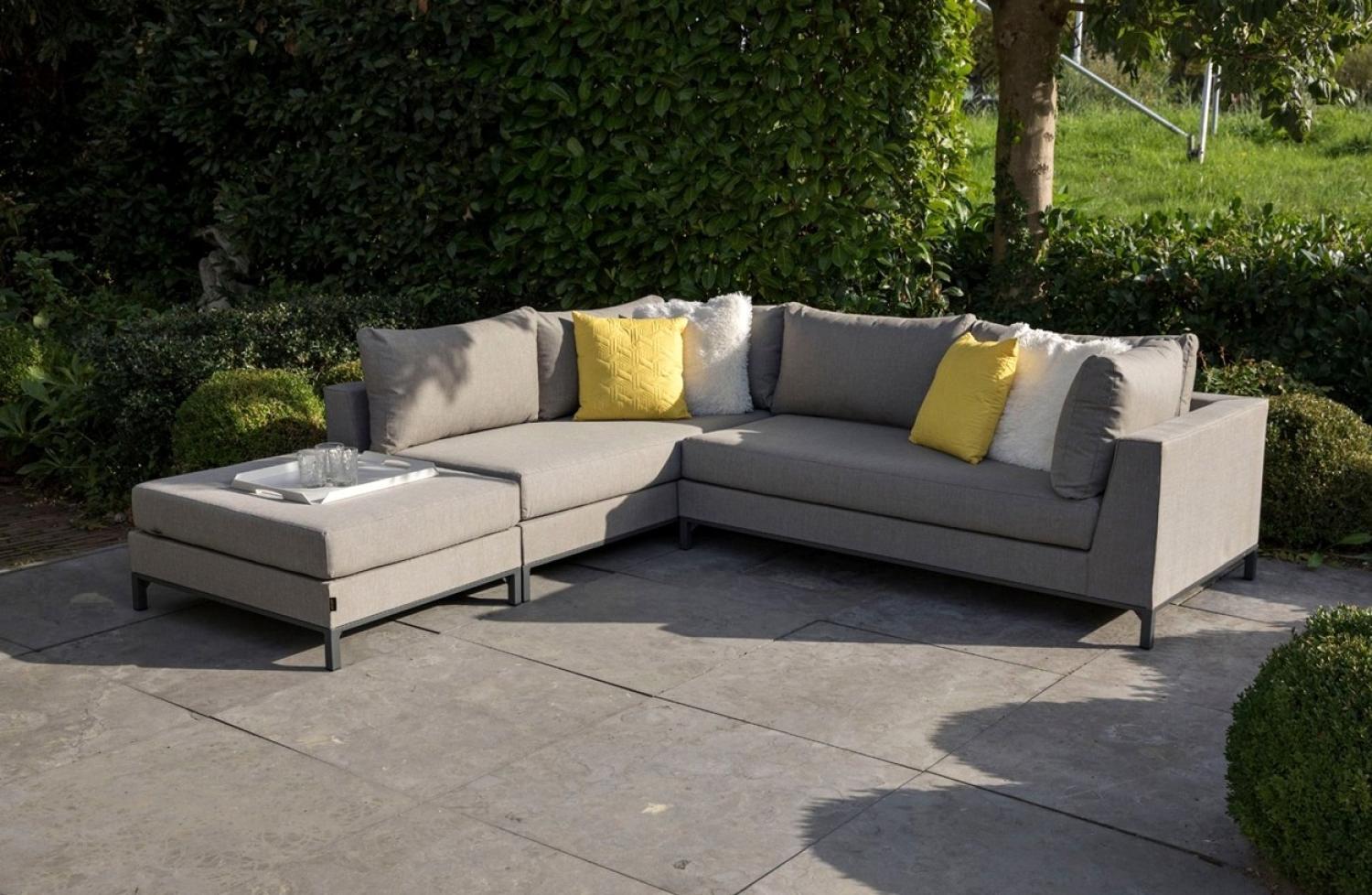 Gartenecksofa Sicilie mit Kissen Links, Hellgrau Bild 1