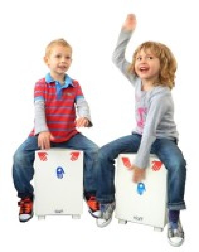 Kindertrommelhocker, 38cm weiß Bild 1