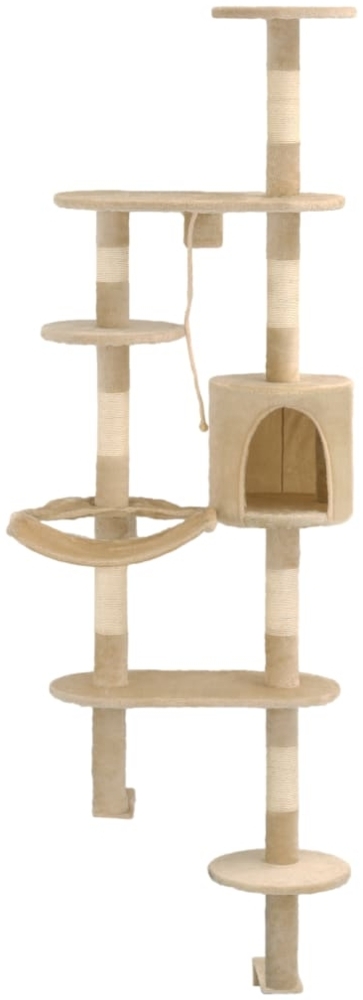 vidaXL Wandkratzbaum mit Sisal-Kratzsäulen 194 cm Beige 170588 Bild 1