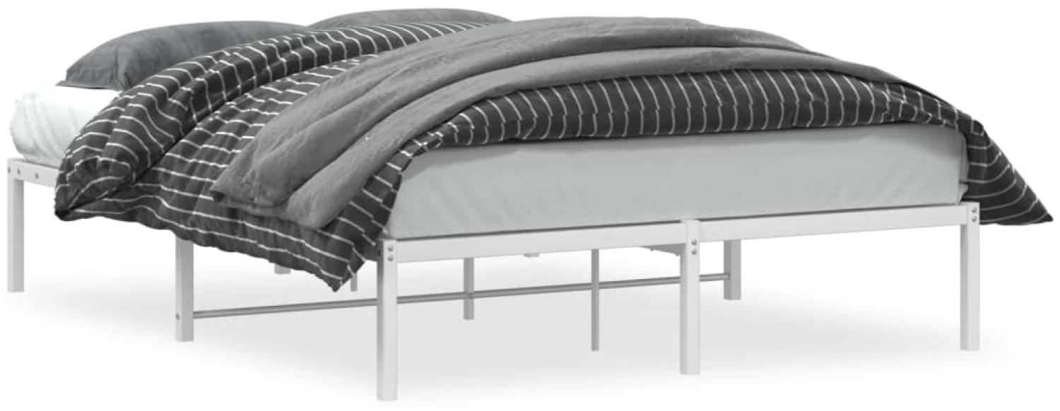 vidaXL Bettgestell Metall Weiß 140x200 cm 373674 Bild 1