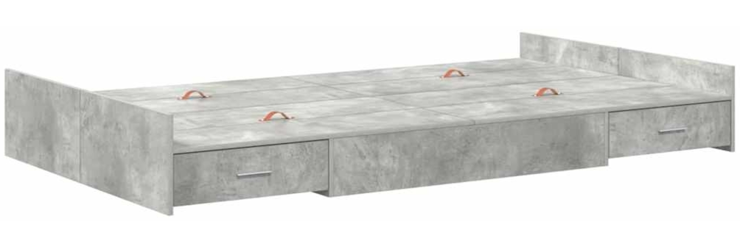 vidaXL Aufbewahrungsbettgestell Beton Grau 120 x 200 cm Holzwerkstoff 3335304 Bild 1
