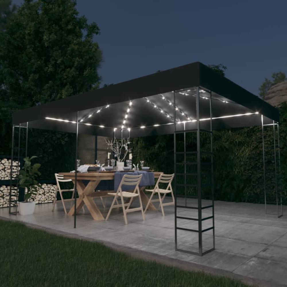 vidaXL Pavillon mit LED-Lichterkette 3x4 m Anthrazit 3070308 Bild 1