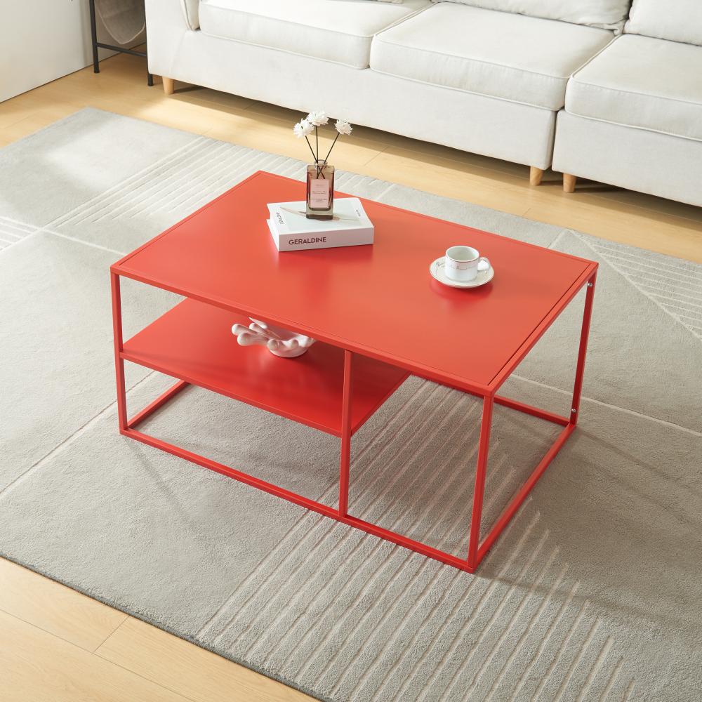 Couchtisch Solund 90x60x45 cm Rot [en. casa] Bild 1