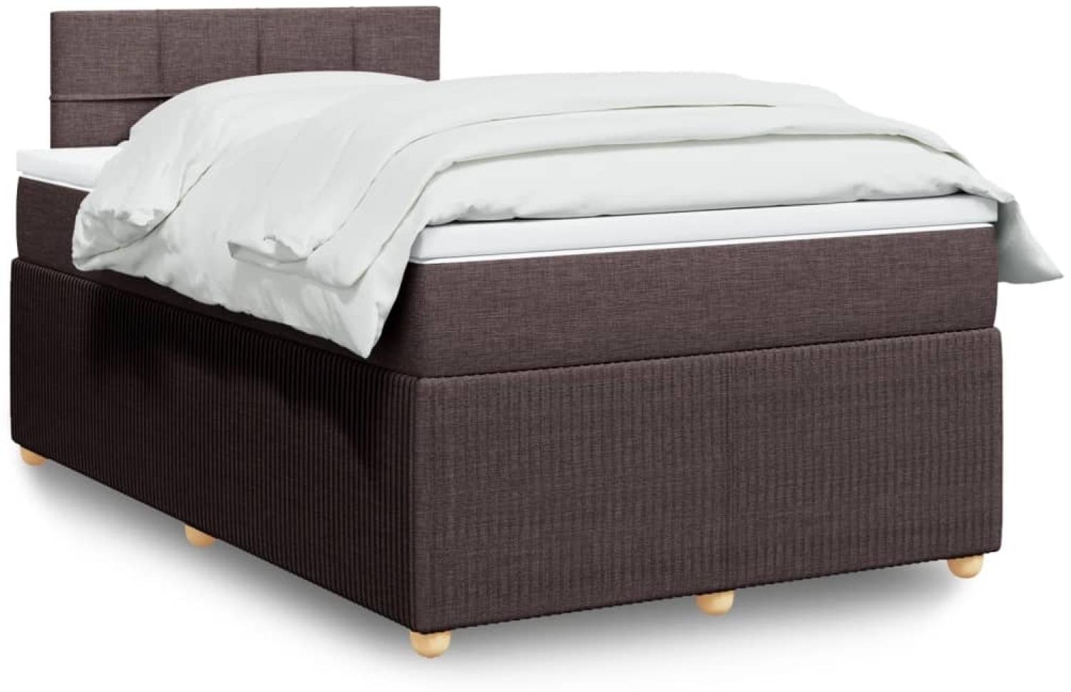 vidaXL Boxspringbett mit Matratze Dunkelbraun 120x200 cm Stoff 3289726 Bild 1