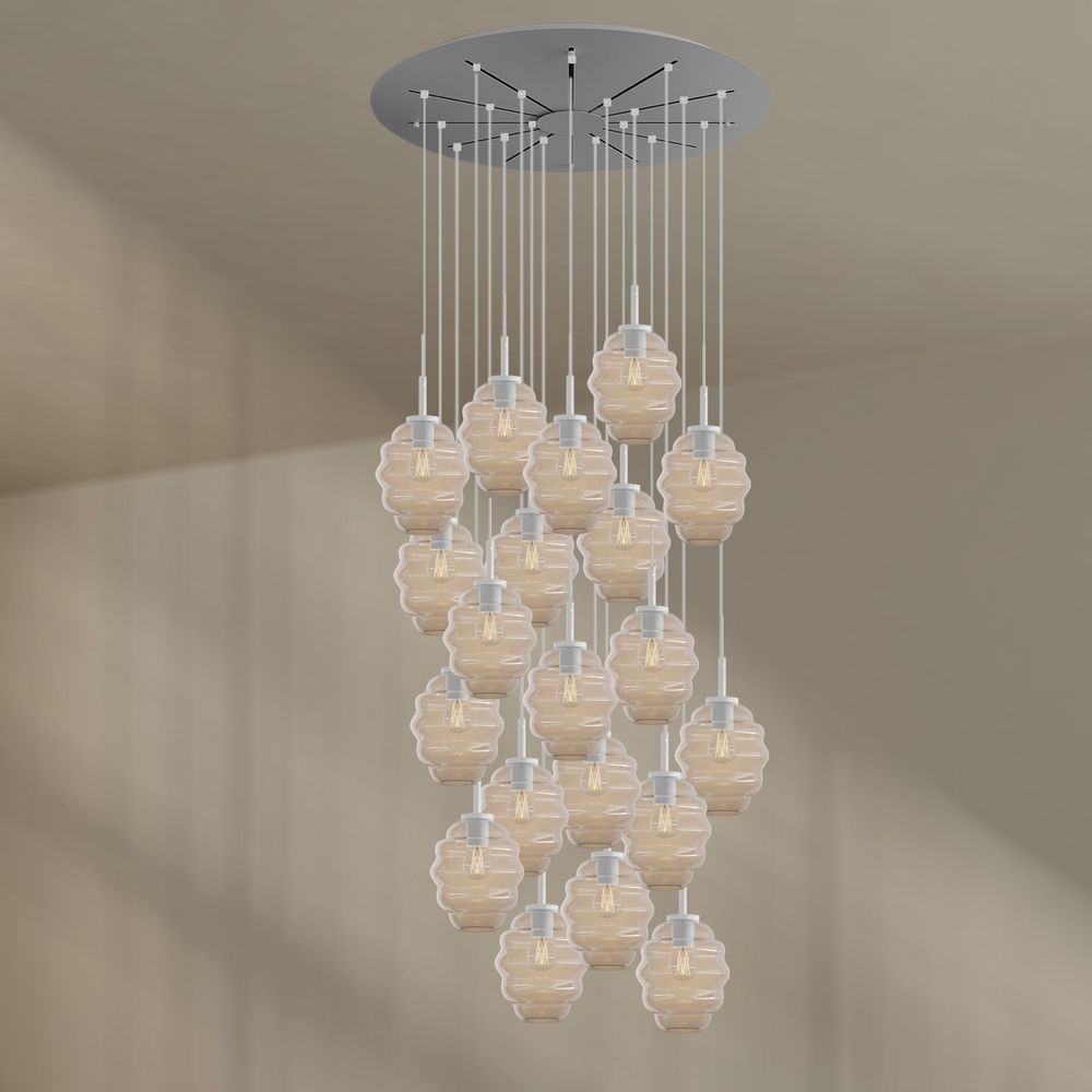 s.luce Echos Galerieleuchte 20-flammig Ø 120cm Baldachin Ø 18cm Klar, Weiß Bild 1