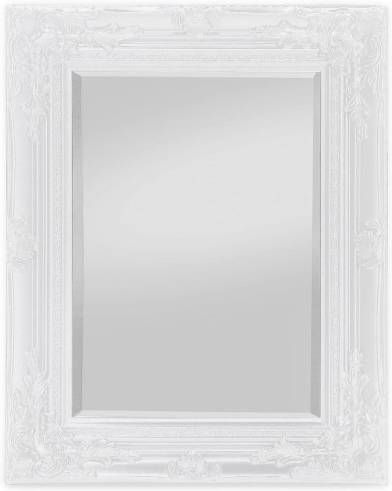 Ipswich Wandspiegel Massivholzrahmen rechteckig 53x42 cm Weiß Bild 1