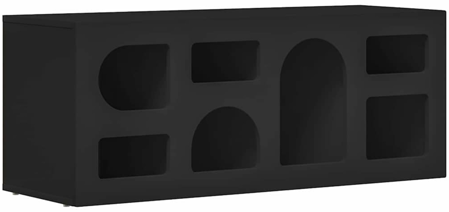 vidaXL TV-Schränk Schwarz 100 x 35 x 40 cm Holzwerkstoff 891265 Bild 1