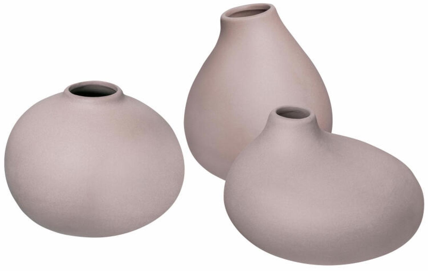 Blomus Nona Vasen, 3er Set, Blumenvase, Dekovase, Blumen Vase, Porzellan, Bark, 66225 Bild 1