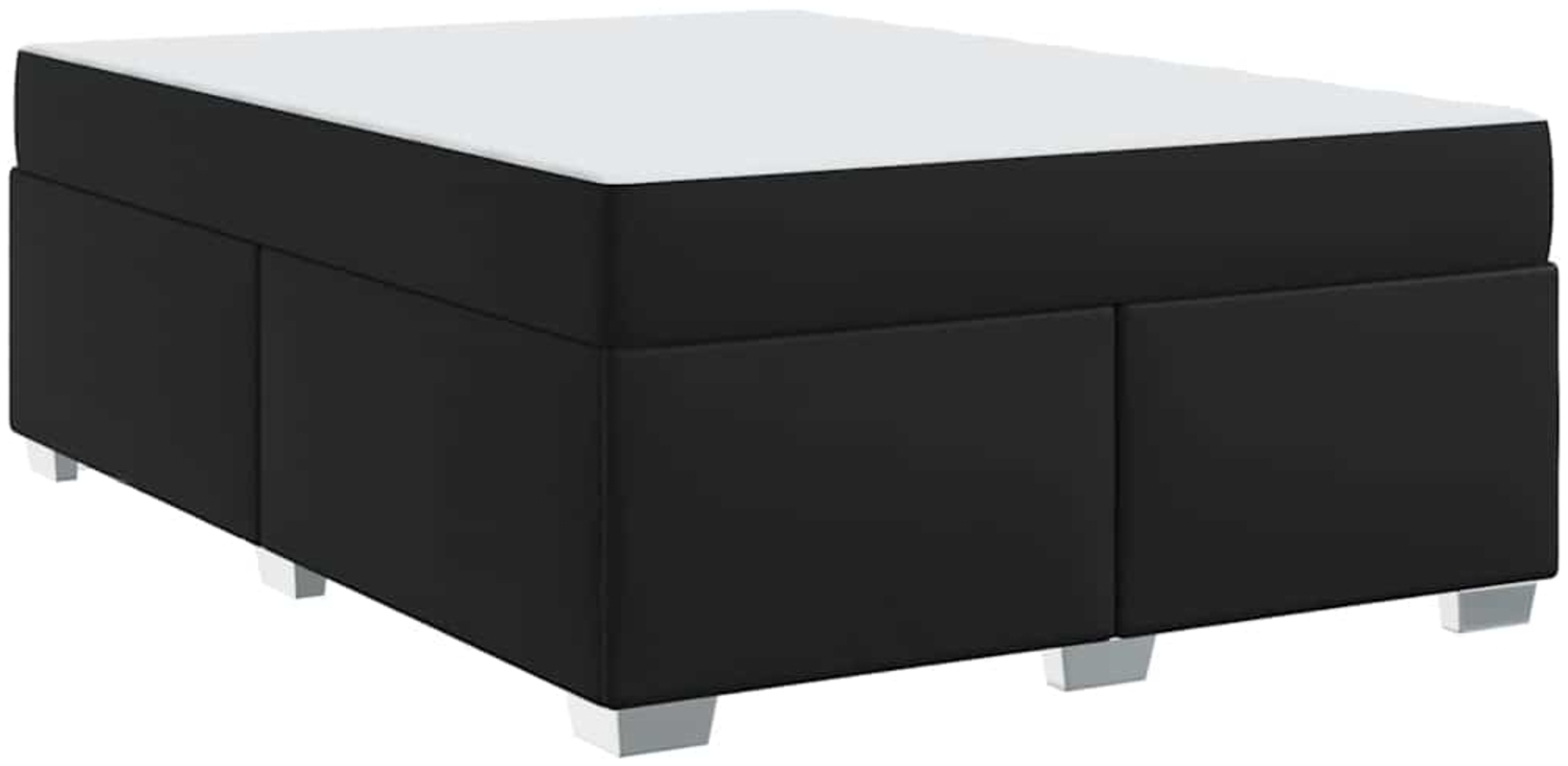 vidaXL Bettrahmen mit Matratze Schwarz 140 x 200 cm Stoff 3399238 Bild 1