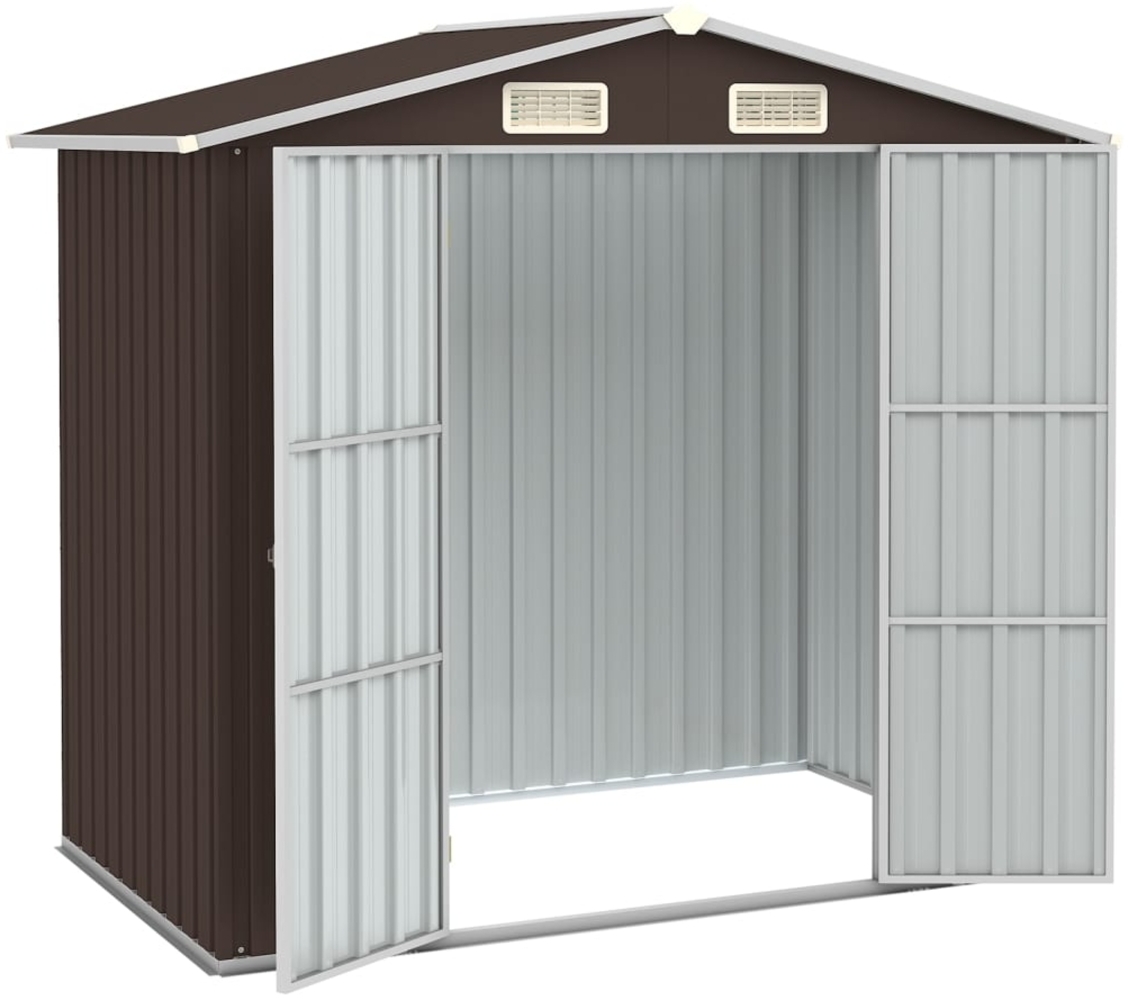 vidaXL Gerätehaus Braun 205x129x183 cm Verzinkter Stahl 46300 Bild 1
