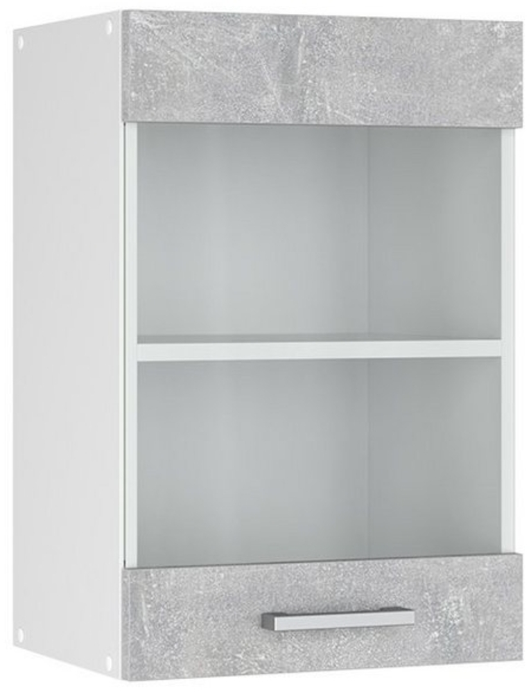 Vicco Küchenschrank R-Line Hängeschrank Unterschrank Küchenzeile Küchenunterschrank Arbeitsplatte, Möbel verfügbar in anthrazit und weiß (Beton ohne Arbeitsplatte, Hängeglasschrank 40 cm) Bild 1