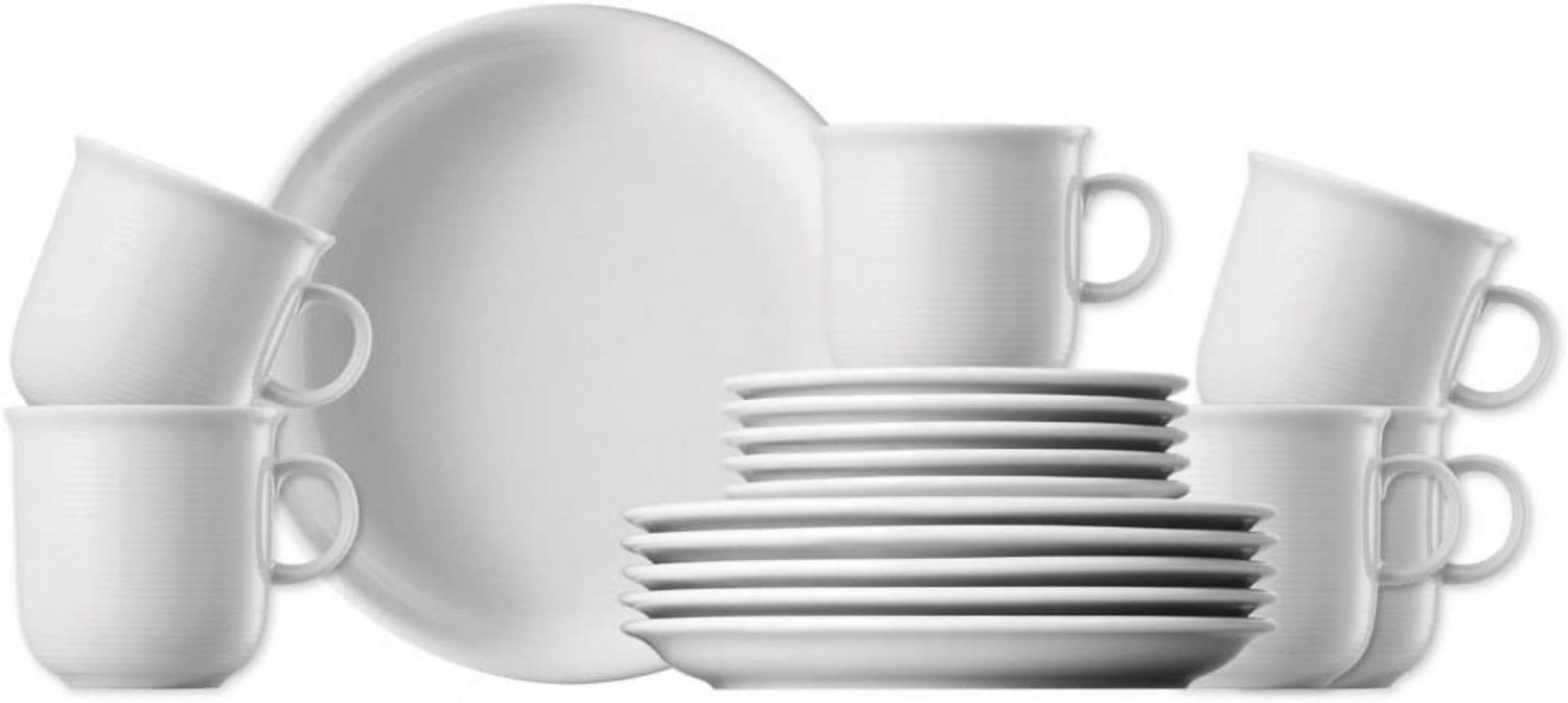 Thomas Porzellan Kaffeeservice Kaffeeset 18-tlg. mit Bechern - TREND Weiß - 1 Set (18-tlg), 6 Personen, Porzellan, Porzellan, spülmaschinenfest, mikrowellengeeignet Bild 1