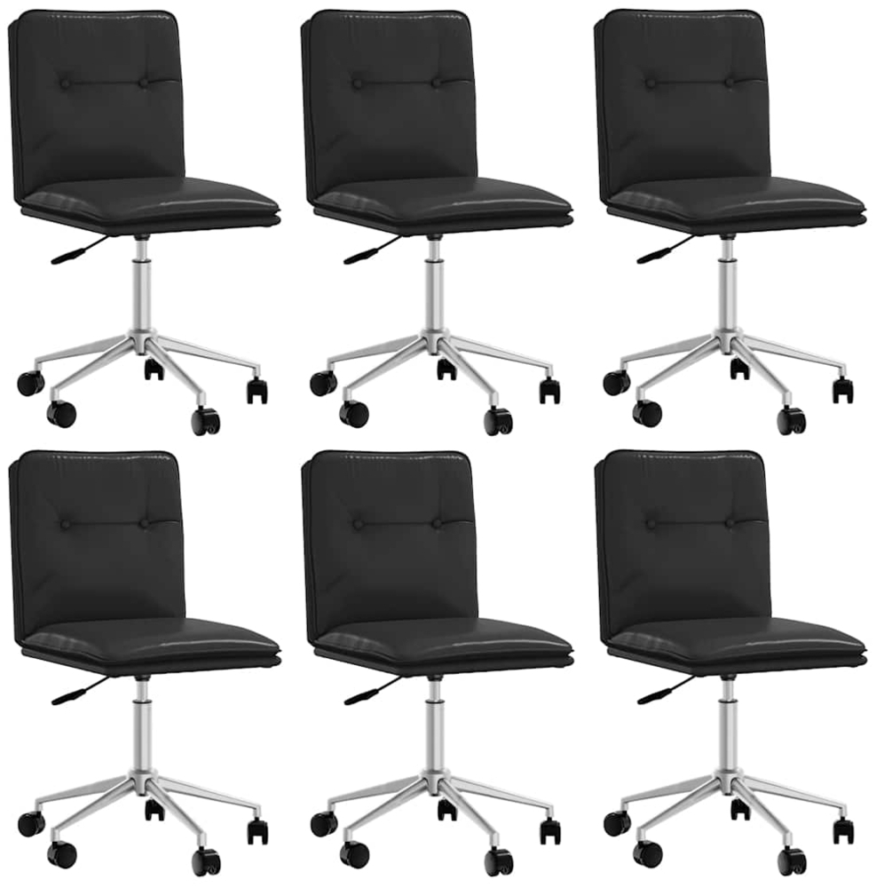 vidaXL Esszimmerstühle 6 Stk. Schwarz Kunstleder 3315716 Bild 1