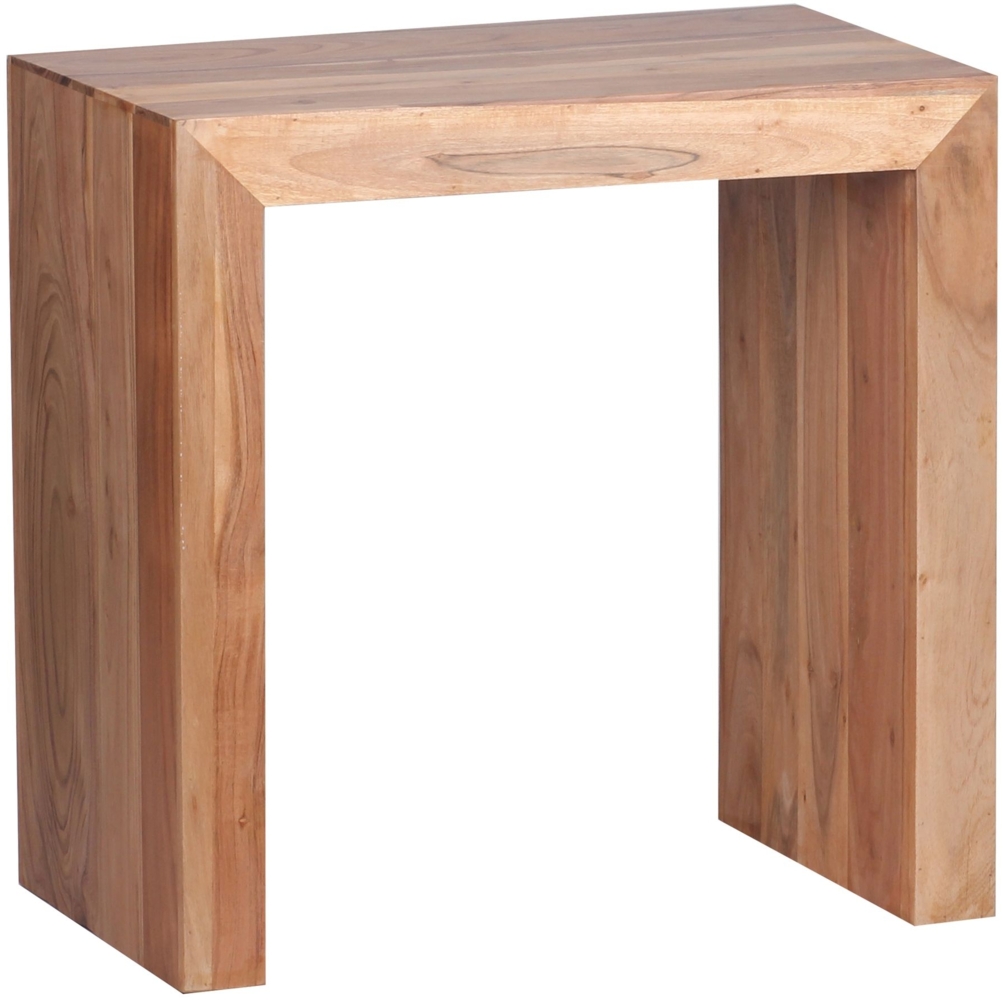 Beistelltisch MUMBAI Massiv-Holz Akazie 60x35 cm Wohnzimmer-Tisch Design dunkel-braun Landhaus-Stil Couchtisch Bild 1