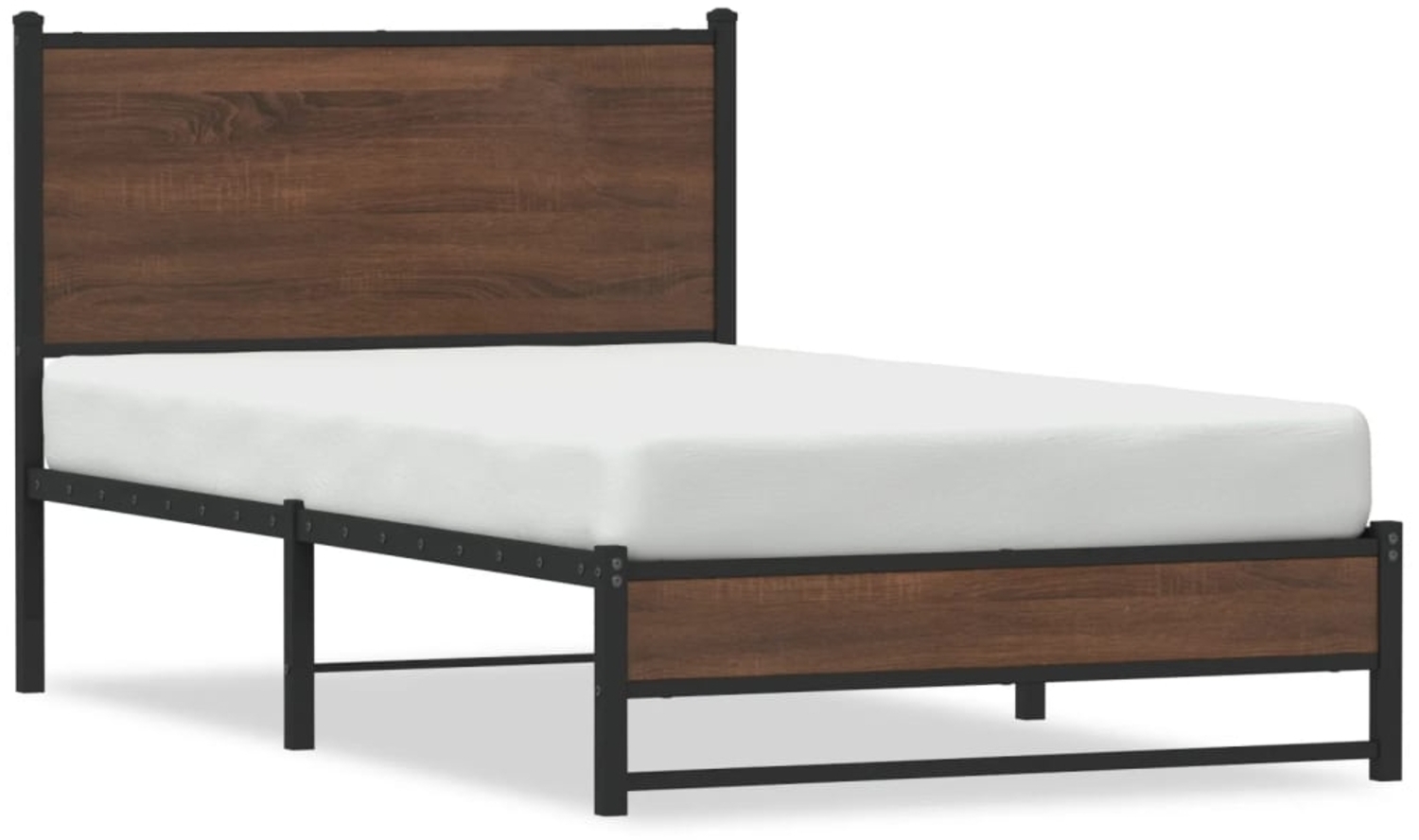 vidaXL Metallbett ohne Matratze Braun Eichen-Optik 100x190 cm 4007934 Bild 1