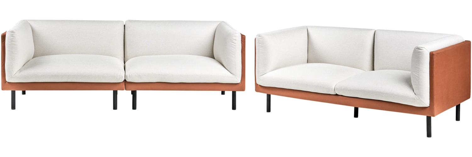 Sofa Set 5-Sitzer VORGOD Stoff Cremeweiß Bild 1