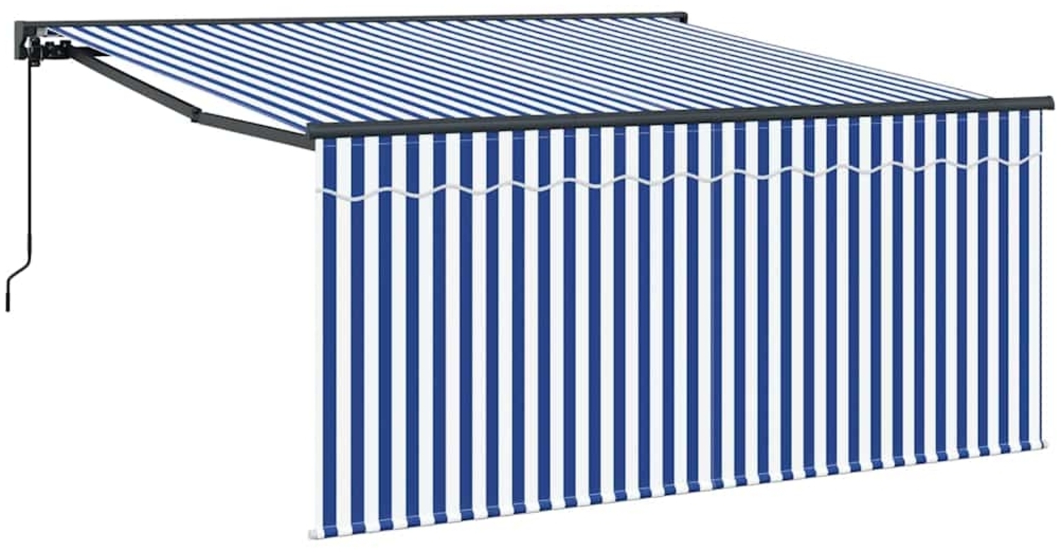 vidaXL Einziehbare Markise Blau und Anthrazit 350 x 250 cm 3330201 Bild 1