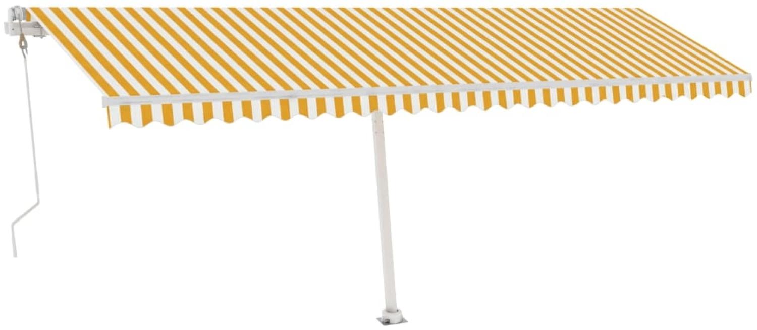 vidaXL Standmarkise Automatisch 600x300 cm Gelb/Weiß 3069608 Bild 1
