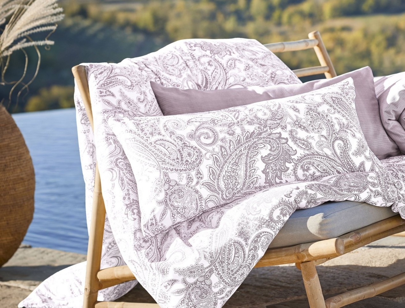 Irisette Florenz Premium Mako Satin Bettwäsche 135x200 Paisley rosa beere 8447-60 Bild 1