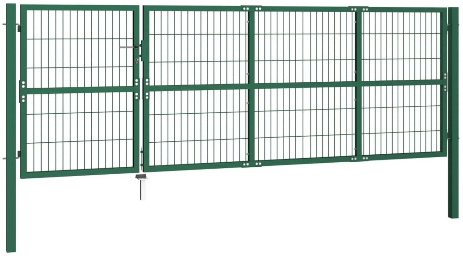 vidaXL Gartentor mit Pfosten 350x120 cm Stahl Grün 142570 Bild 1