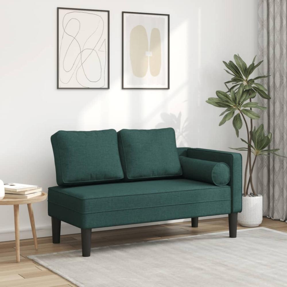 vidaXL Chaiselongue mit Kissen Dunkelgrün Stoff Bild 1