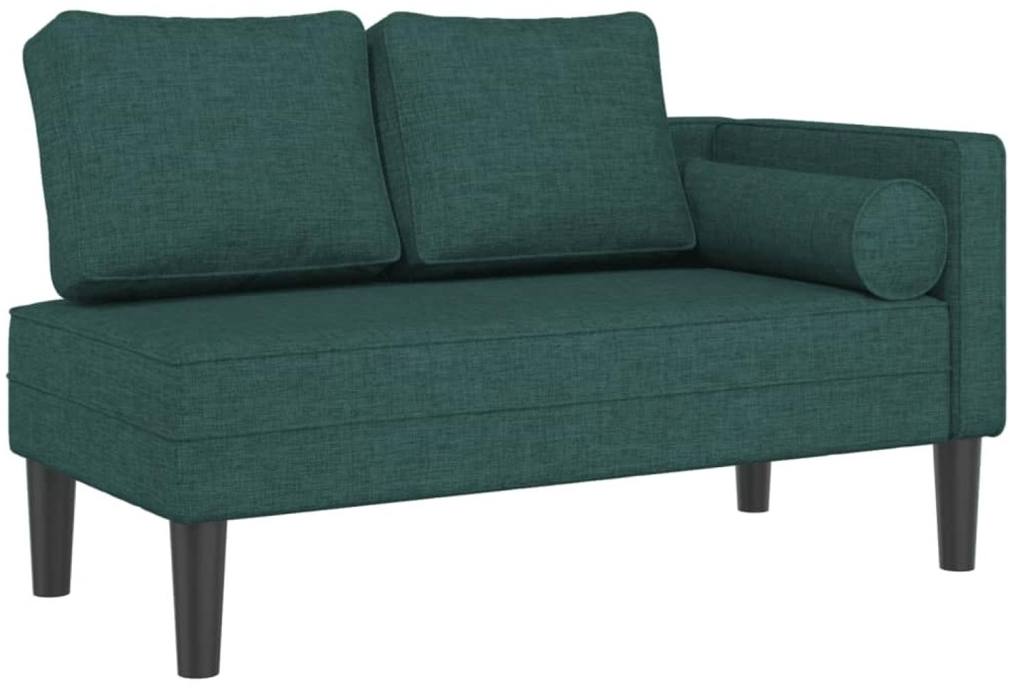 vidaXL Chaiselongue mit Kissen Dunkelgrün Stoff Bild 1