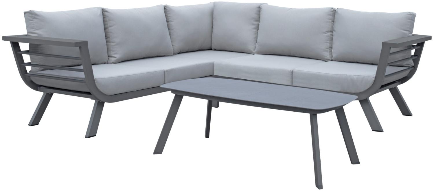 Lounge-Gruppe Aurelia aus Alu, dunkelgrau / Polyester, grau Bild 1