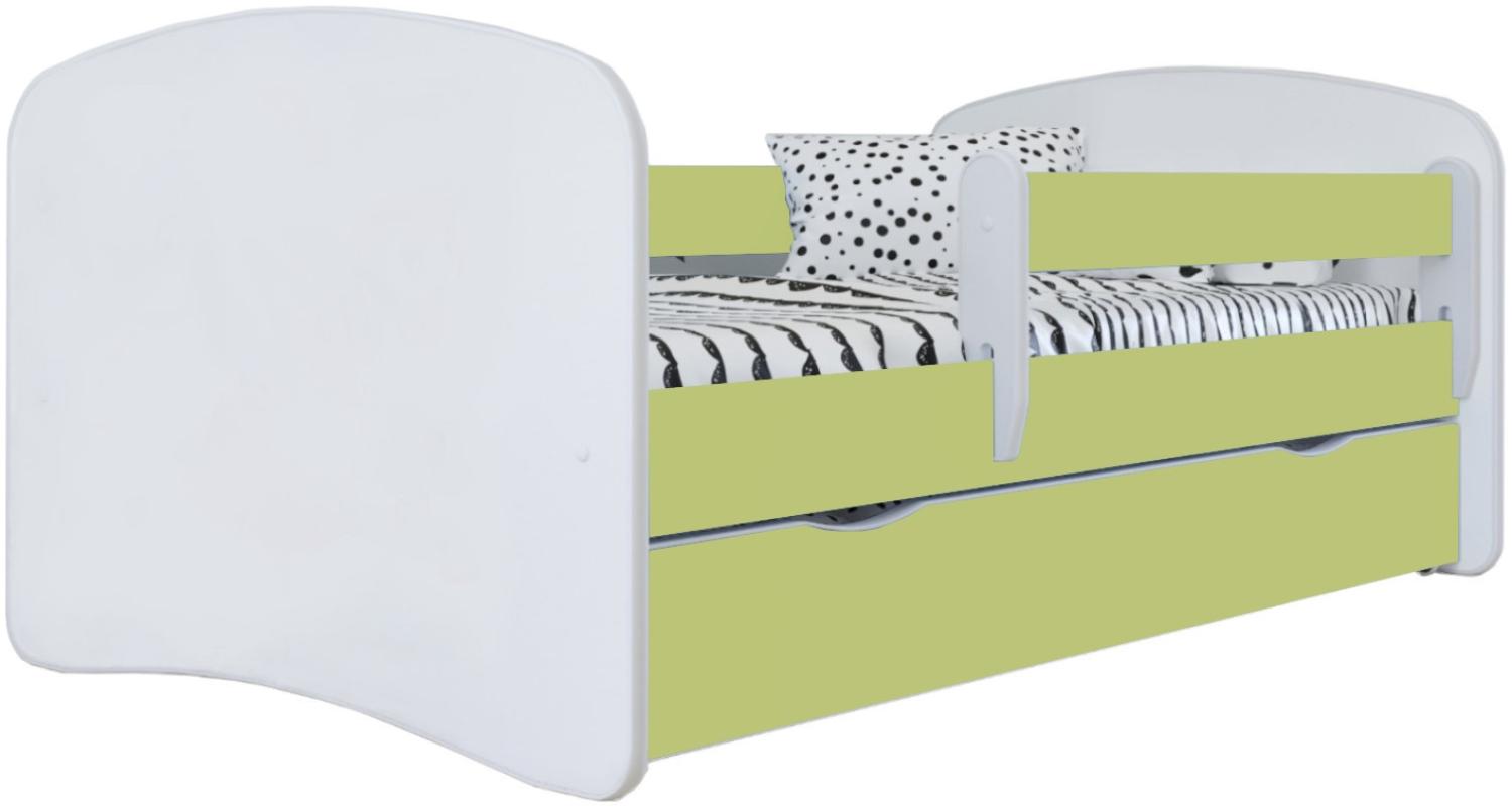 Kinderbett Jona inkl. Rollrost + Matratze + Bettschublade 70*140 cm Grün Bild 1
