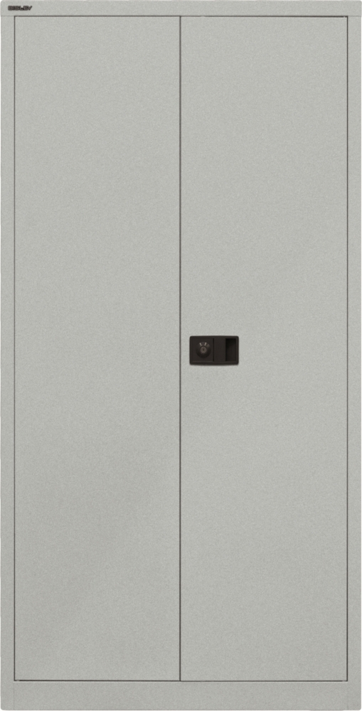 BISLEY Universal Flügeltürenschrank abschließbar - Stahlschrank mit 3-Punkt-Schloss & Flügeltüren - Aktenschrank aus Metall mit 3 Fachböden für 4 Ordnerhöhen - Farbe: silber, E722A03-355 Bild 1