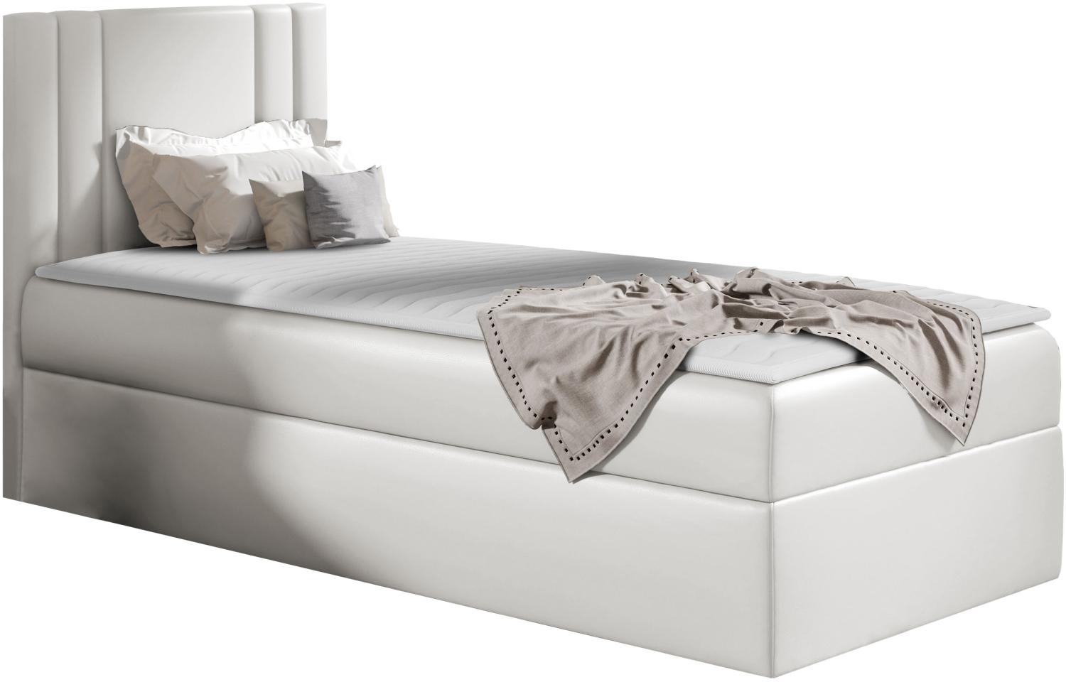 Boxspringbett 'Harlon Mini' rechts,  weiß 80 x 200 cm Bild 1