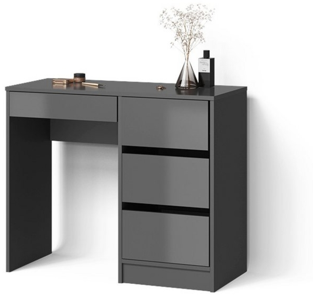 Livinity® Schminktisch Imola, Anthrazit/Anthrazit, mit 4 Schubladen Bild 1