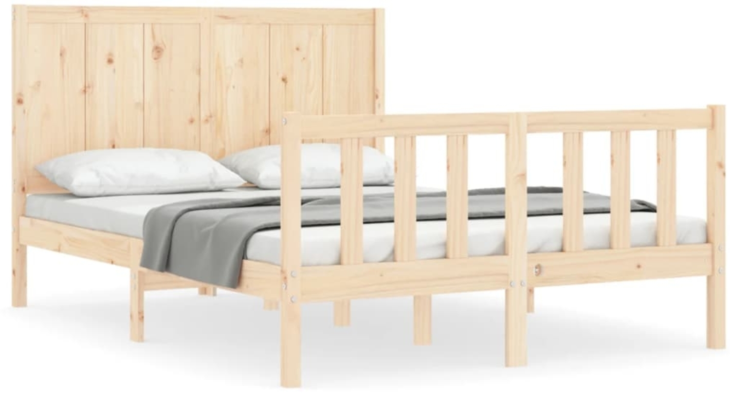 vidaXL Massivholzbett ohne Matratze 140x200 cm Kiefernholz 3192621 Bild 1