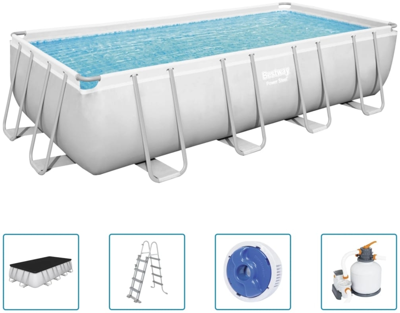 Bestway Power Steel Swimmingpool-Set Rechteckig 549x274x122 cm 3202503 Bild 1