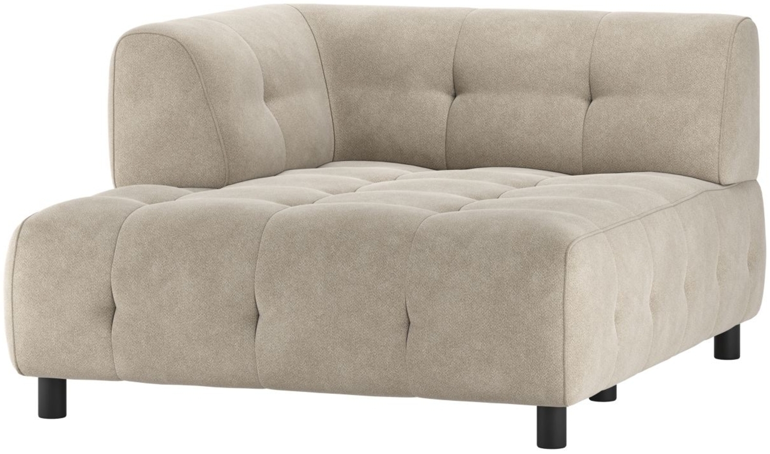 Modulsofa Louis Chaiselongue aus gewebten Stoff Links, Creme Bild 1