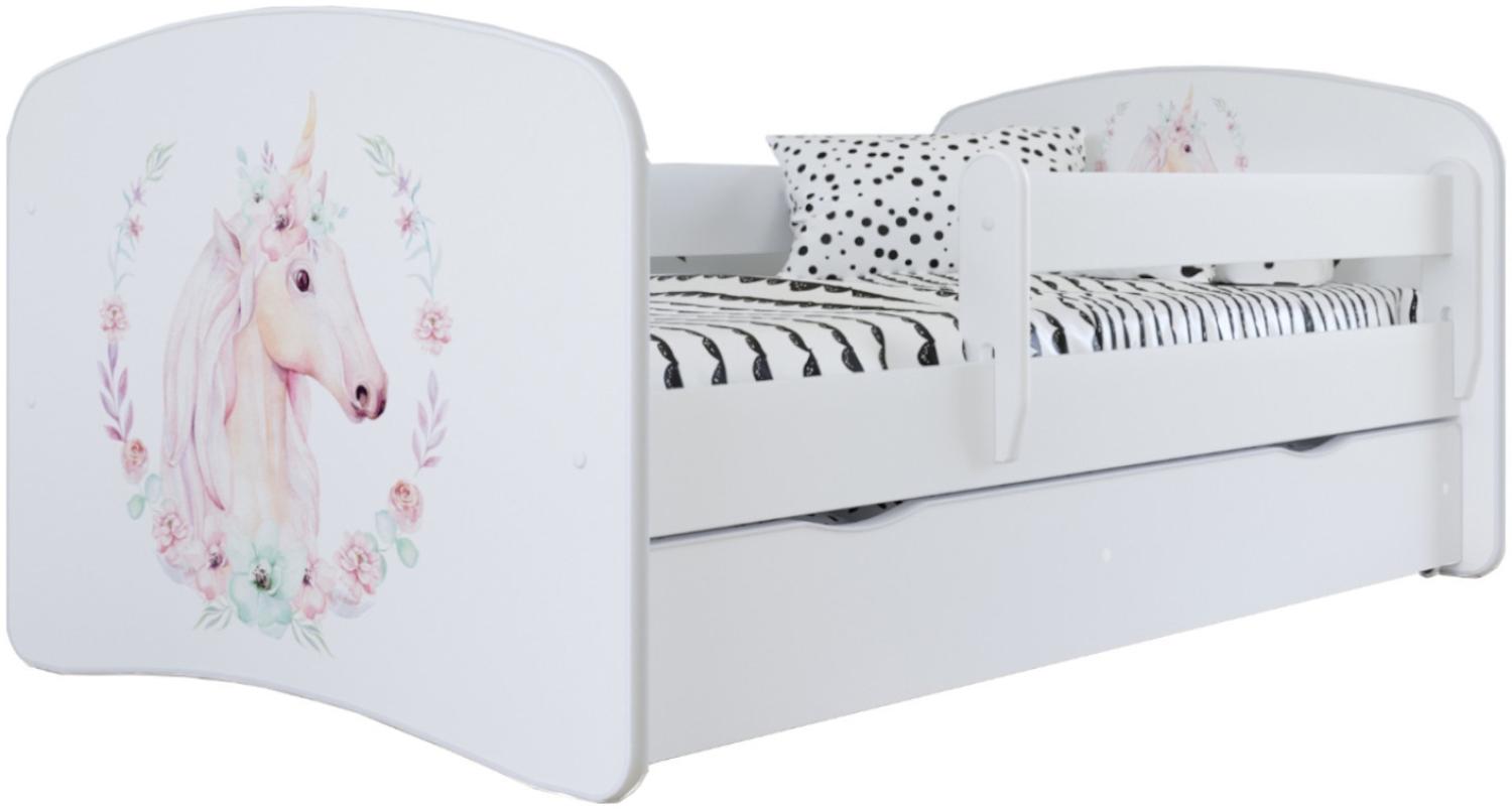 Kinderbett Jona inkl. Rollrost + Matratze + Bettschublade 80*180 cm Weiß Bild 1