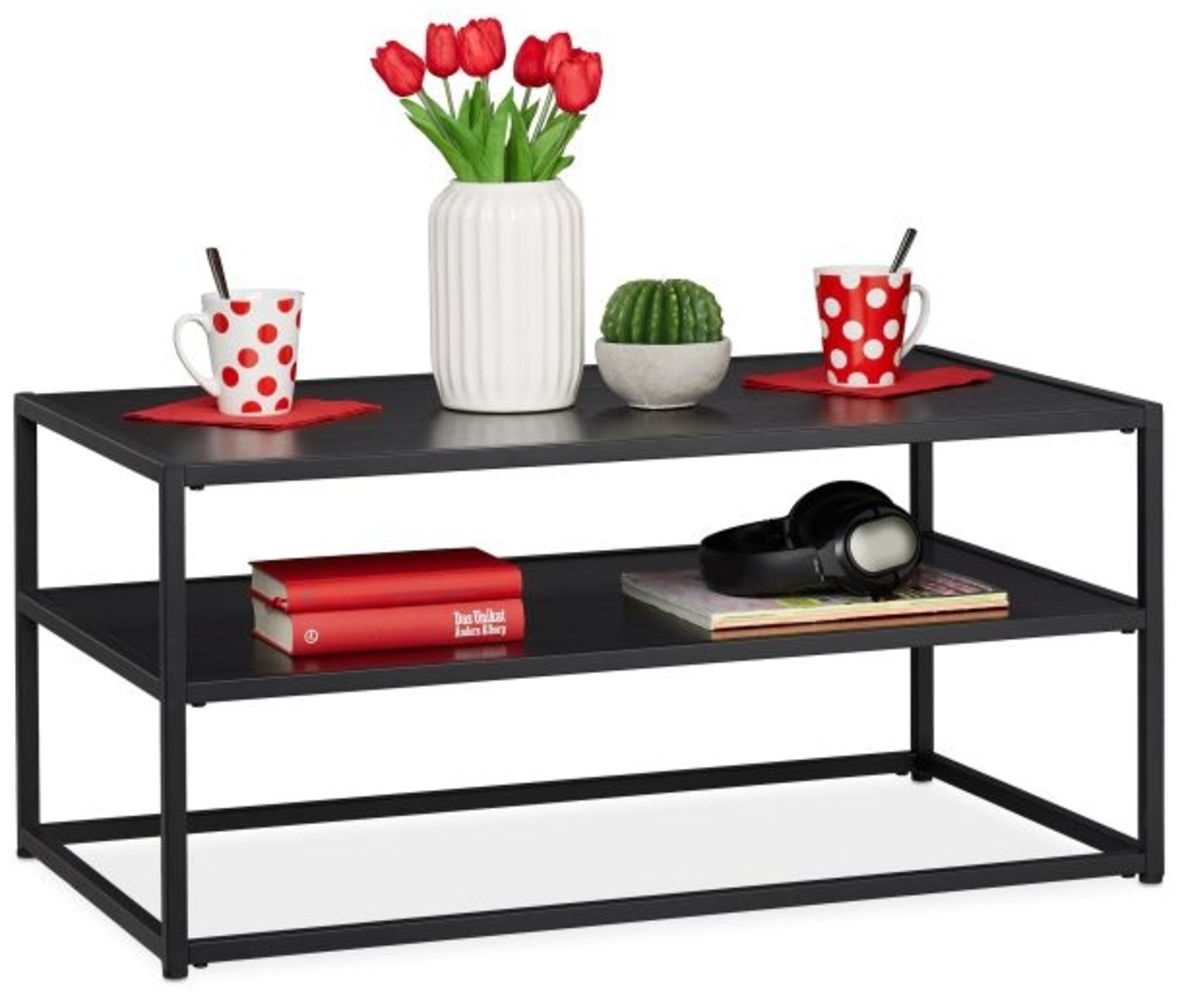 Couchtisch schwarz mit Ablage Bild 1